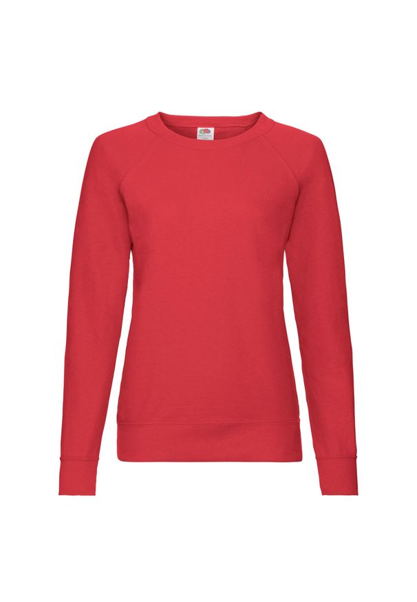 FRUIT OF THE LOOM - Lekki Sweter Raglanowy Dla Kobiet. Kolor: czerwony. Długość rękawa: raglanowy rękaw