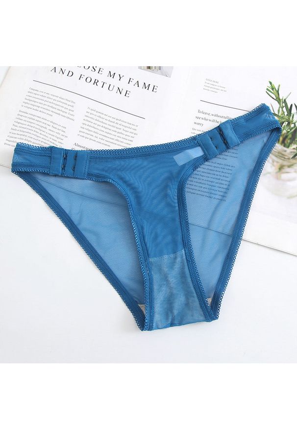 Intica - Tangi z niskim stanem z lekkiego materiału Maiki. Stan: obniżony. Kolor: niebieski. Materiał: materiał