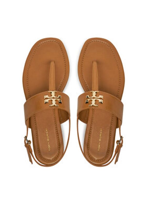Tory Burch Sandały Eleanor 157967 Brązowy. Kolor: brązowy. Materiał: skóra