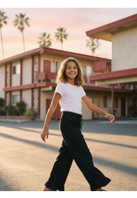 Sinsay - Spodnie wide leg z ozdobnymi falbanami - czarny. Kolor: czarny #1