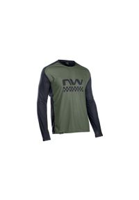 Koszulka rowerowa mtb NORTHWAVE EDGE Jersey LS zielona. Kolor: zielony, czarny, wielokolorowy. Materiał: jersey