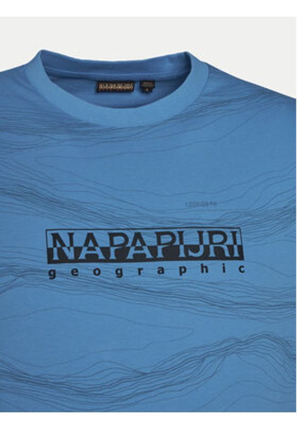 Napapijri T-Shirt B-Cellini NP0A4ILS Niebieski Regular Fit. Kolor: niebieski. Materiał: bawełna