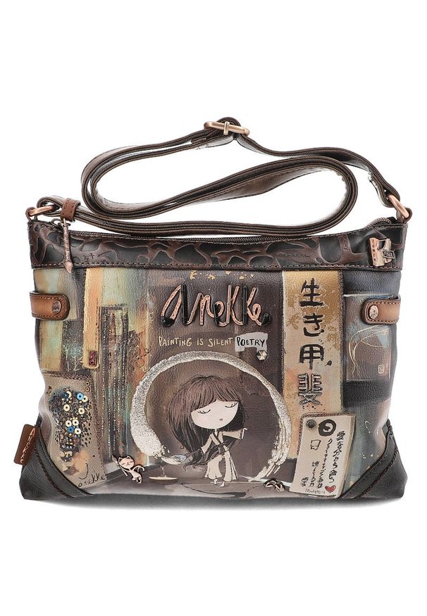 Anekke - Torebka ANEKKE - 37703-701 Brązowa. Kolor: brązowy. Sezon: jesień. Materiał: skórzane