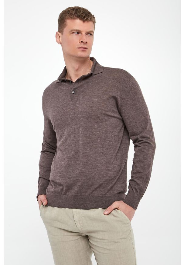 PAUL & SHARK - Sweter męski z wełny dziewiczej PAUL&SHARK. Materiał: wełna