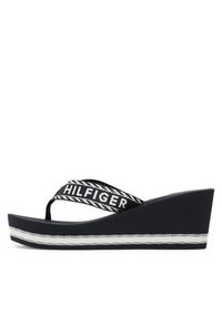 TOMMY HILFIGER - Tommy Hilfiger Japonki Webbing H Wedge Sandal FW0FW07149 Granatowy. Kolor: niebieski. Materiał: materiał