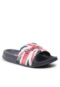 Pepe Jeans Klapki Slider Jack B PBS70053 Granatowy. Kolor: niebieski. Materiał: skóra #3