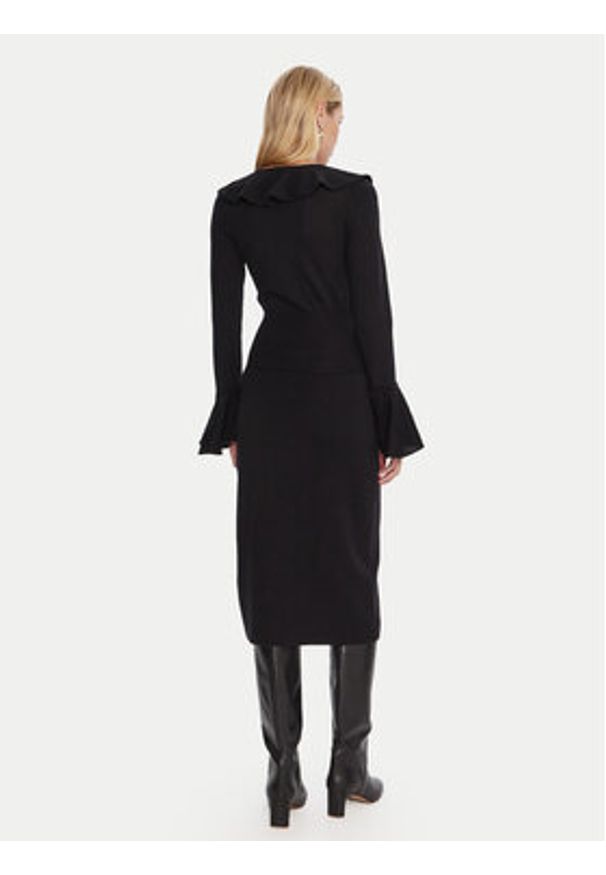 Luisa Spagnoli Sukienka dzianinowa Malimba 100110 Czarny Slim Fit. Kolor: czarny. Materiał: wełna