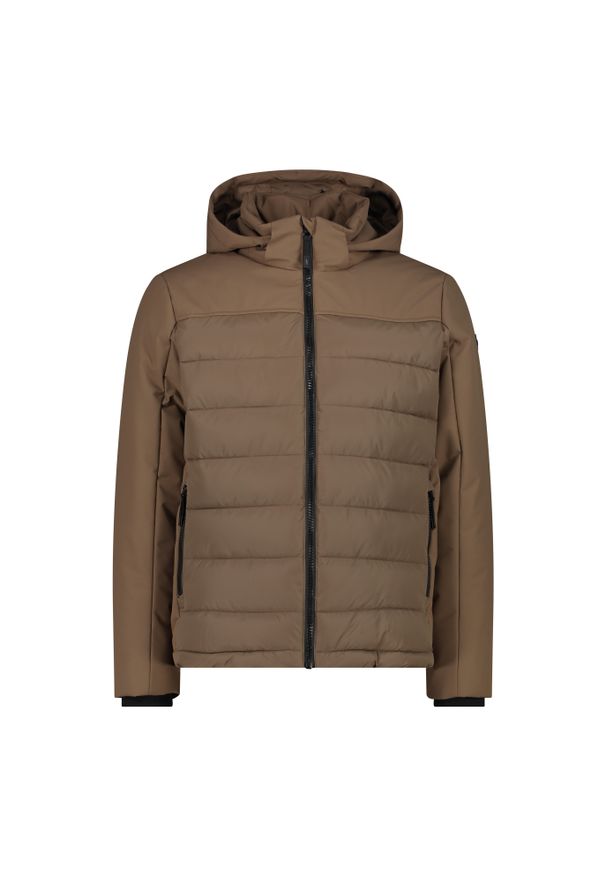 Kurtka męska turystyczna CMP 34K0147. Typ kołnierza: kaptur. Kolor: brązowy. Materiał: puch. Sezon: zima. Sport: narciarstwo