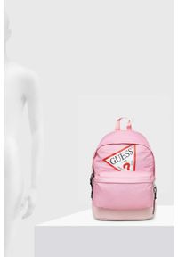 Guess plecak dziecięcy kolor różowy duży z nadrukiem. Kolor: różowy. Wzór: nadruk #2