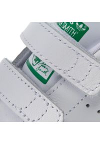 Adidas - Buty adidas - Stan Smith Cf I BZ0520 Ftwwht/Ftwwht/Green. Zapięcie: rzepy. Kolor: biały. Materiał: skóra ekologiczna, skóra. Szerokość cholewki: normalna. Wzór: paski #2