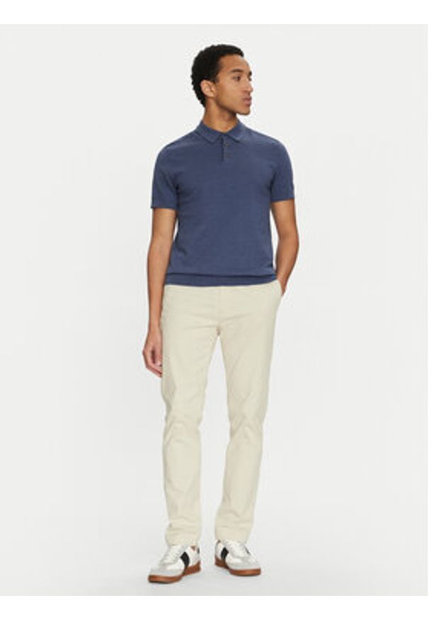 Selected Homme Polo 16092437 Granatowy Regular Fit. Typ kołnierza: polo. Kolor: niebieski. Materiał: bawełna