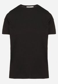 Born2be - Czarny Klasyczny T-shirt Oversize z Bawełny Zivassa. Okazja: na co dzień. Kolor: czarny. Materiał: bawełna. Styl: klasyczny #4