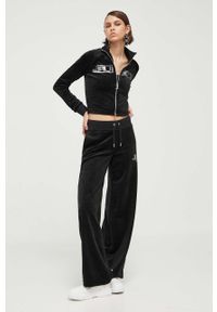Juicy Couture bluza damska kolor czarny z aplikacją. Kolor: czarny. Długość rękawa: raglanowy rękaw. Wzór: aplikacja #2