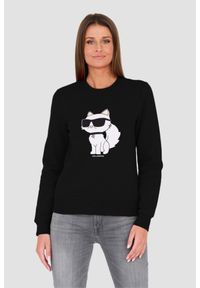 Karl Lagerfeld - KARL LAGERFELD Czarna damska bluza Ikonik 2.0 Choupette Sweat, Rozmiar XS. Kolor: czarny