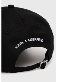 Karl Lagerfeld czapka z daszkiem bawełniana kolor czarny z aplikacją. Kolor: czarny. Materiał: bawełna. Wzór: aplikacja #3