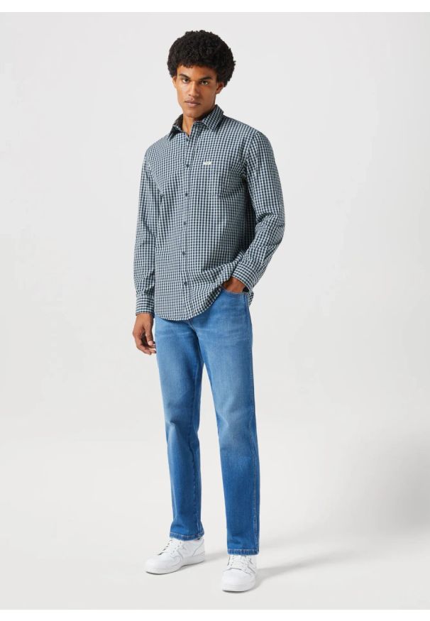 Wrangler - WRANGLER LS 1 PKT SHIRT MĘSKA KOSZULA W KRATĘ KRATA BLACK IRIS 112350495 W5A9016826