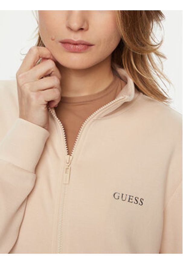 Guess Bluza V5RQ17 KCOB2 Beżowy Regular Fit. Kolor: beżowy. Materiał: syntetyk, wiskoza