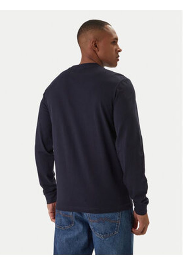 Napapijri Longsleeve S-Box Logo NP0A8BC5 Granatowy Regular Fit. Kolor: niebieski. Materiał: bawełna. Długość rękawa: długi rękaw