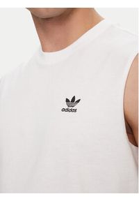Adidas - adidas Tank top Trefoil Essentials KE3396 Biały Regular Fit. Kolor: biały. Materiał: bawełna #4