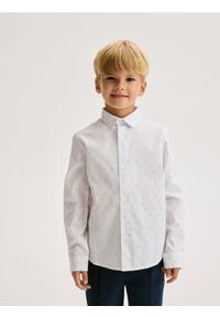 Reserved - Koszula z drobnym wzorem - biały. Kolor: biały. Materiał: tkanina, bawełna #1