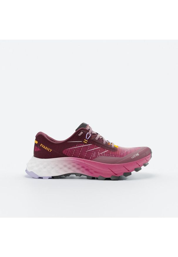 KIPRUN - Buty do biegania w terenie damskie Kiprun MT Cushion 2. Kolor: fioletowy. Materiał: kauczuk, materiał. Szerokość cholewki: normalna. Sport: bieganie