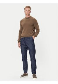 Marc O'Polo Denim Sweter 5000007280 Brązowy Regular Fit. Typ kołnierza: polo. Kolor: brązowy. Materiał: wełna #3