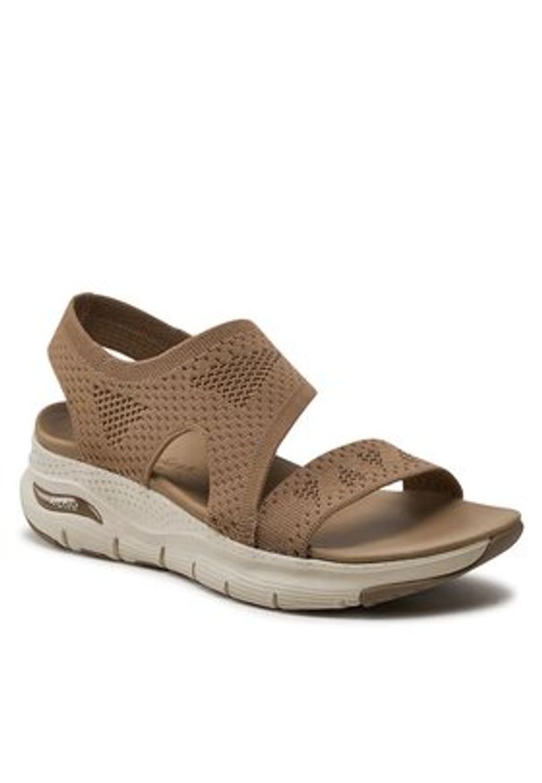 skechers - Skechers Sandały Arch Fit-Brightest Day 119458/MOC Brązowy. Kolor: brązowy. Materiał: materiał
