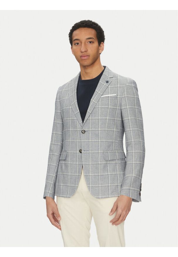 JOOP! Marynarka 17 JB-84Hogiz 30046564 Niebieski Slim Fit. Kolor: niebieski. Materiał: bawełna