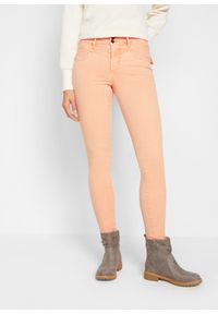 bonprix - Dżinsy Skinny Mid Waist, ze stretchem. Kolor: pomarańczowy