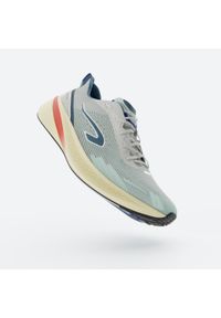KIPRUN - Buty do biegania męskie Kiprun Cushion 500. Kolor: biały, niebieski, żółty, wielokolorowy. Szerokość cholewki: normalna