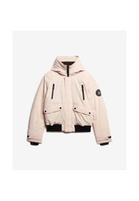 Kurtka bomber damska ocieplana Superdry City. Kolor: szary. Długość rękawa: długi rękaw. Sezon: zima #1
