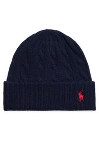 Polo Ralph Lauren Czapka 455956315003 Granatowy. Kolor: niebieski. Materiał: wełna, materiał