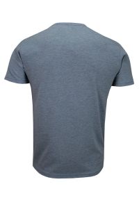 Niebieski Melanżowy T-shirt Męski, Krótki Rękaw -Just Yuppi- Koszulka, z Nadrukiem, z Napisami. Okazja: na co dzień. Kolor: niebieski. Materiał: bawełna, poliester. Długość rękawa: krótki rękaw. Długość: krótkie. Wzór: nadruk. Styl: casual #2
