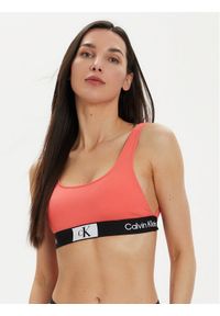 Calvin Klein Swimwear Góra od bikini KW0KW02354 Koralowy. Kolor: pomarańczowy. Materiał: syntetyk