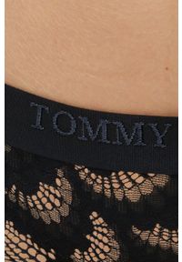 TOMMY HILFIGER - Tommy Hilfiger figi kolor czarny z koronki. Kolor: czarny. Materiał: koronka. Wzór: koronka #4
