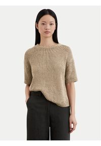 Marc O'Polo Sweter M03 5136 62059 Beżowy Relaxed Fit. Typ kołnierza: polo. Kolor: beżowy. Materiał: bawełna, syntetyk