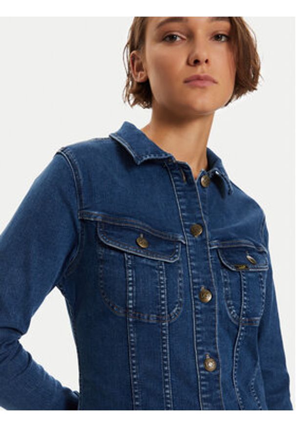 Lee Sukienka jeansowa Rider 112355125 Niebieski Slim Fit. Kolor: niebieski. Materiał: bawełna, syntetyk