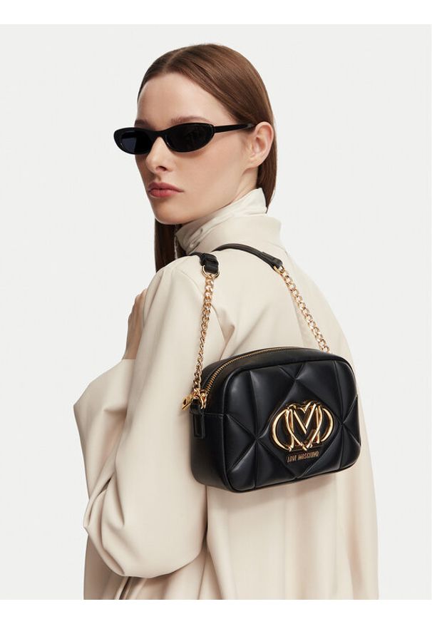 Love Moschino - LOVE MOSCHINO Torebka JC4038PP1PLC0000 Czarny. Kolor: czarny. Materiał: skórzane