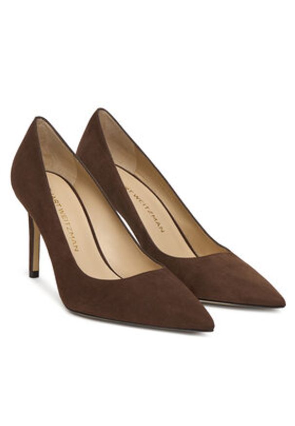 Stuart Weitzman Szpilki Stuart Power 85 SJ948 Brązowy. Kolor: brązowy. Materiał: zamsz, skóra. Obcas: na szpilce