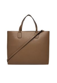 TOMMY HILFIGER - Tommy Hilfiger Torebka Th Icon Satchel AW0AW18122 Brązowy. Kolor: brązowy. Materiał: skórzane #5
