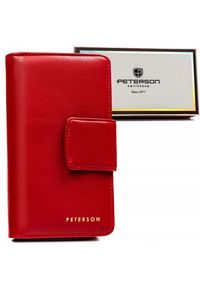 Portfel damski Peterson PTN 76116-F8 czerwony. Kolor: czerwony. Materiał: skóra ekologiczna #1
