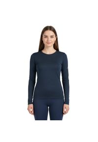 FJORK MERINO - Koszulka z długim rękawem damska 100% wełny merynosów - Bjork 210. Kolor: niebieski. Materiał: wełna. Długość rękawa: długi rękaw. Długość: długie. Sezon: zima. Sport: narciarstwo