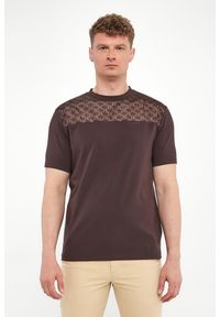 Karl Lagerfeld - T-shirt męski z nadrukiem logo KARL LAGERFELD. Wzór: nadruk #2