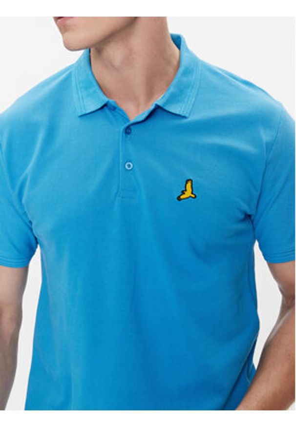 Brave Soul Polo MPS-149IMAIB Niebieski Straight Fit. Typ kołnierza: polo. Kolor: niebieski. Materiał: bawełna