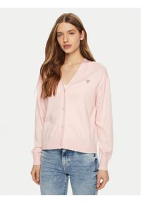 Guess Sweter W4BR16 Z3HO2 Różowy Regular Fit. Kolor: różowy. Materiał: syntetyk