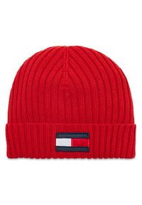 TOMMY HILFIGER - Czapka Tommy Hilfiger - Big Flag AU0AU01585 Red XJS. Kolor: czerwony. Materiał: materiał, akryl, bawełna #1