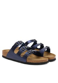 Birkenstock Klapki Florida 1030316 Granatowy. Kolor: niebieski. Materiał: skóra