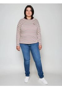 Big-Star - Bluzka damska w paski beżowo-bordowe Alerra 604. Okazja: na co dzień. Kolor: czerwony. Materiał: jeans, dzianina. Wzór: paski. Styl: casual, klasyczny #7