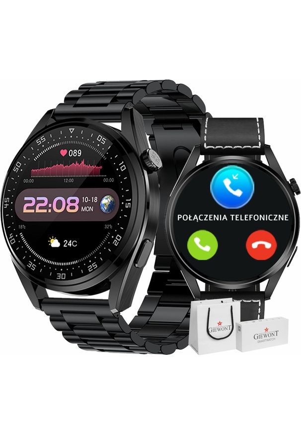 Smartwatch Giewont GW450-2 Czarny (GW450-2). Rodzaj zegarka: smartwatch. Kolor: czarny