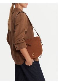 Pinko - PINKO Torebka Hobo Zip Around Mini Al 25-26 PLTT 105332 A2JH Brązowy. Kolor: brązowy. Materiał: skórzane, zamszowe